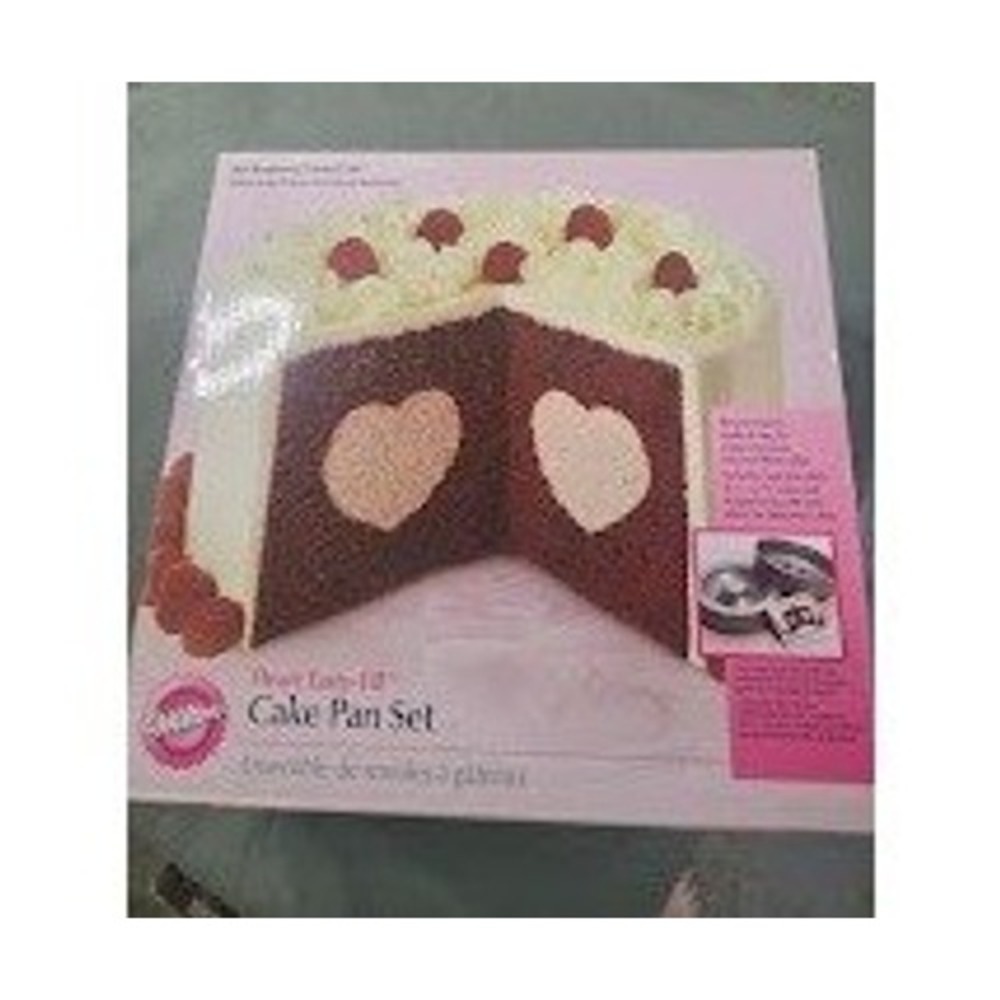 Wilton Heart Tasty-Fill Cake Pan Set 2105-1188 Non-Stick 2 Piece Round 8.5 Inch